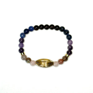 Rose Quartz, Lepidolite, Amethyst and Sodalite crystal bracelet for anxiety and stress relief