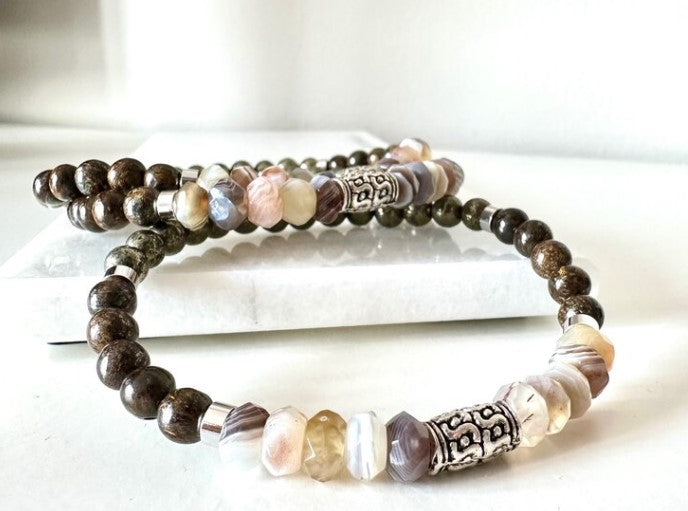 Mens prosperity crystal bracelet. This combination is great for those who are looking for a change in direction, embarking on new adventures or just want to invite more abundance into their life.